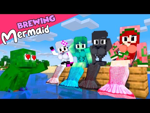 GIRL BREWING MERMAID CHALLENGE - Minecraft Animation