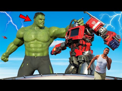 THE INCREDIBLE HULK VS TERMINATOR ARMY in GTA 5 - EPIC BATTLE