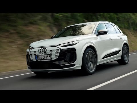 新型Audi Q6 e-tron quattro グレイシャーホワイトメタリック 走行映像