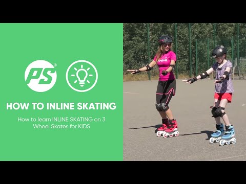 How to learn INLINE SKATING on 3 Wheel Skates for KIDS - BASICS - Powerslide Swell Triskates