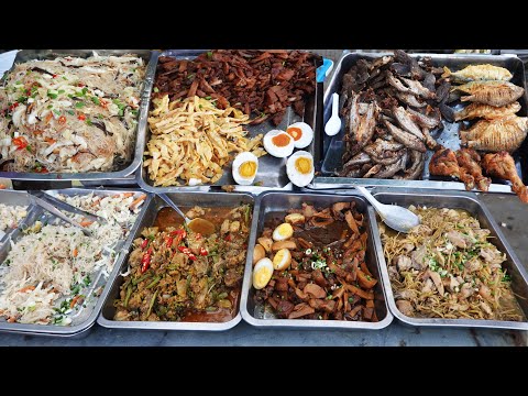 US$0.60 Factory Worker Street Breakfast, Buying Chicken @ Tuol Pongro Market, Cambodian Street Food