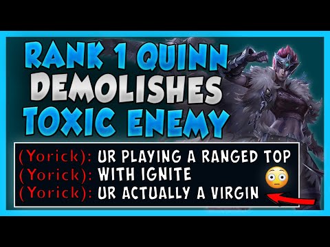 RANK 1 QUINN MAKES TOXIC HATER AFK AFTER THIS COMEBACK (3 MAN CAMP CANT STOP ME) - League of Legends