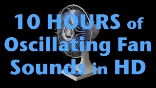 10 Hours of Oscillating Fan Sound HD White Noise for Sleep ALL BLACK - NO LIGHT