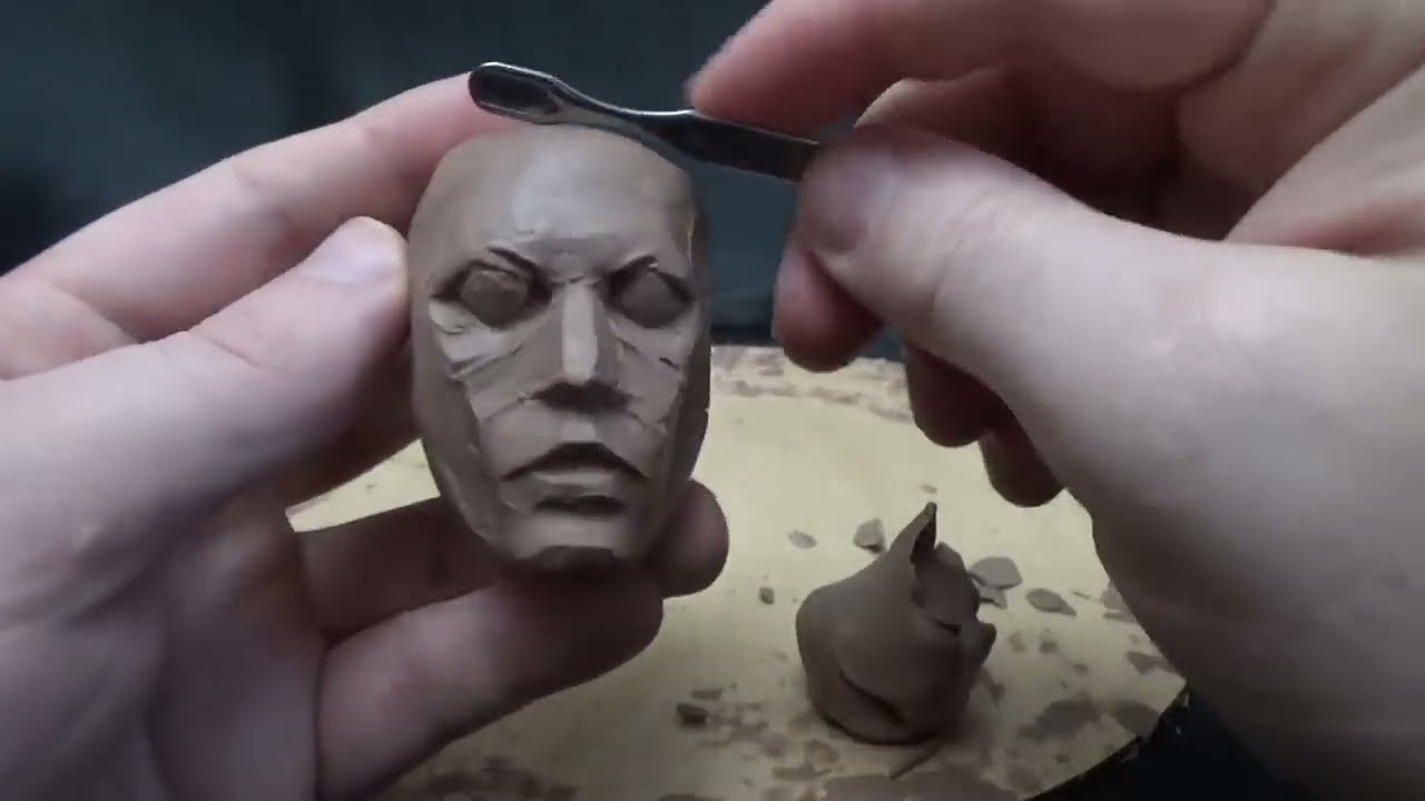 sculpture timelapse of a face by stecca
