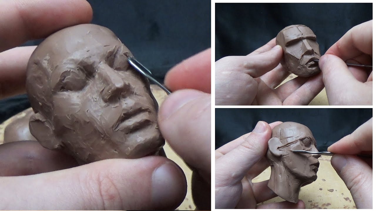 sculpture timelapse of a face by stecca