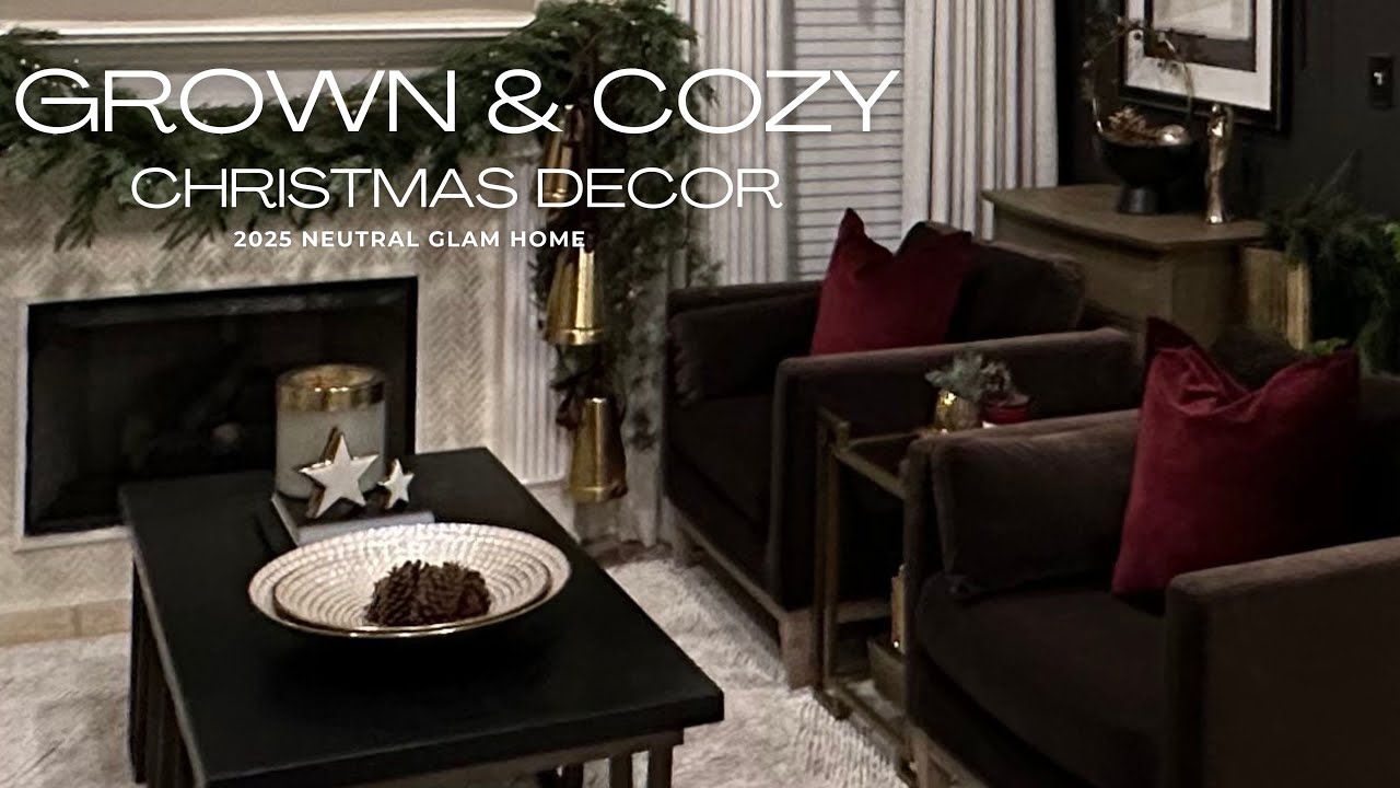 Neutral Glam ChristmasDecorate With Me |Kitchen Nook, Sitting Area & Bookshelf