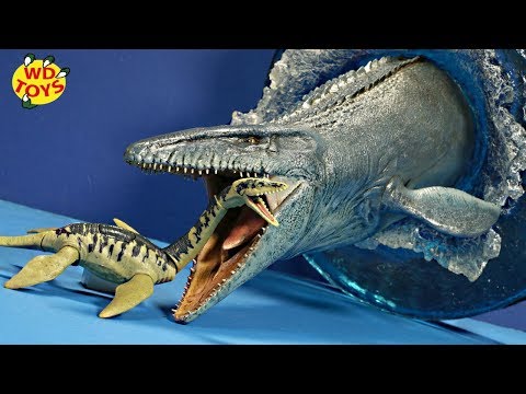 MOSASAURUS VS PLESIOSAURUS Savage Strike DINO BATTLES Rivals Unboxing Jurassic World Dinosaur Toys