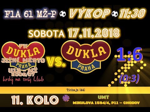 11.kolo ⚽ FK DUKLA Jižní Město U13 @ FK DUKLA Praha ◙ 17.11.2018 ᴴᴰ