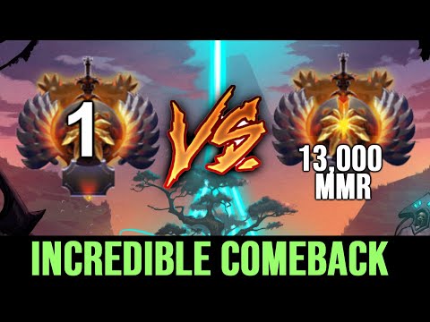TOP-1 Rank vs 13,000 MMR Incredible Comeback Game