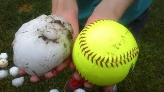 preview picture of video 'Weather Forecast Accuweather Hail Front Brings Softball Hail to Fort Worth'