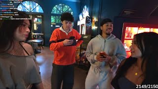Arky, Santi, Joy Mei, and Aishah Sofey arrive to escape room