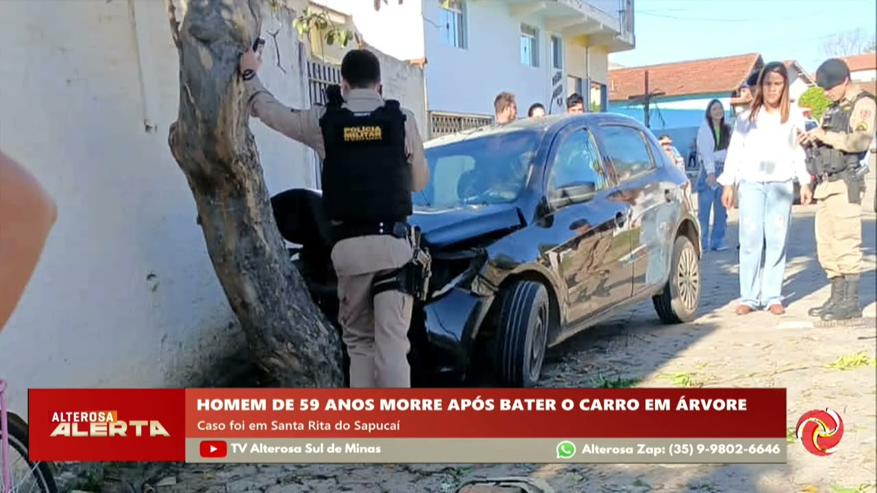 Motorista morre após bater carro em árvore em Santa Rita do Sapucaí