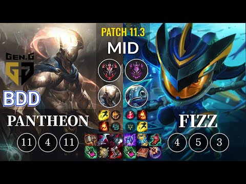 GEN Bdd Pantheon vs Fizz Mid - KR Patch 11.3