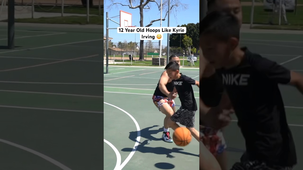 12 Year Old Hoops Like Kyrie Irving 😳 #shorts #basketballshorts #basketball