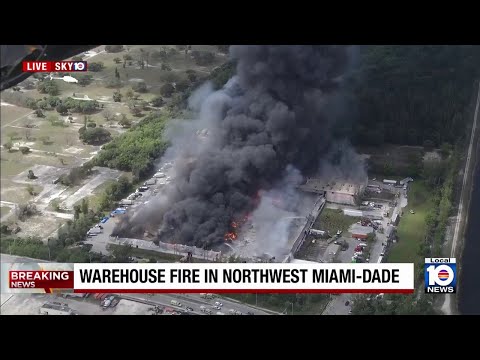 Miami-Dade residents, visitors react to massive warehouse fire in northwest Miami-Dade