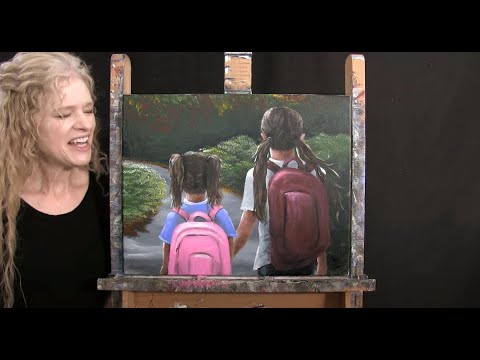 Learn How to Draw and Paint "BACK TO SCHOOL" - Paint and Sip at Home - Fun Acrylic Painting Tutorial