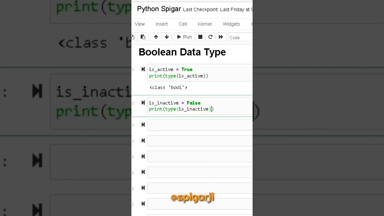 Boolean Data Type.... #python #ai