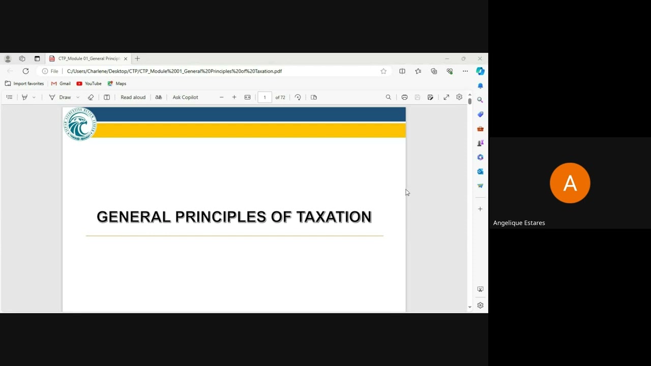 module 1 General Principles of taxation