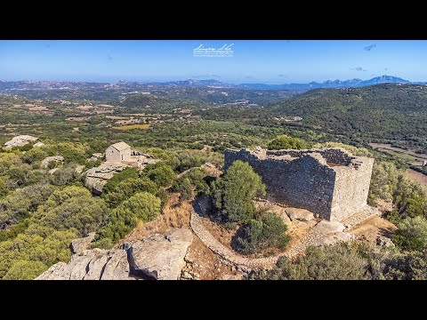 Castello e Chiesa di Santu Linaldu di Balaiana (Luogosanto - Sardinia) aerial drone