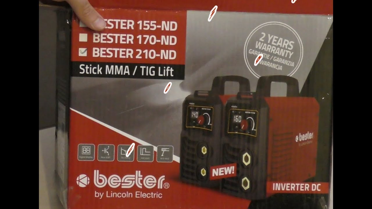 Bester 210-ND Spawarka inwertorowa Lincoln Electric MMA Lift Tig 200A unboxing
