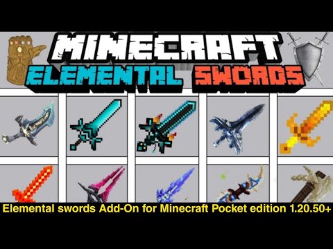Unreal Elemental Weaponry V2 for Minecraft PE 1.20+