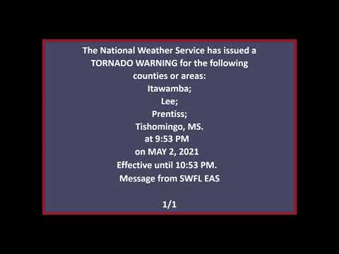 EAS Reenactment Mock: Tornado EMERGENCY for Tupelo MS || 5/2/21