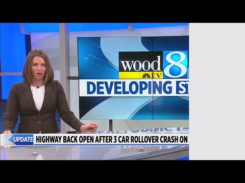 No one hurt in 3-vehicle rollover crash on WB I-196