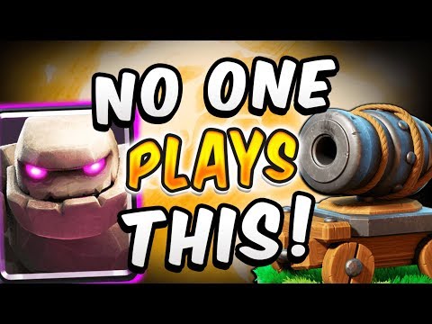 NO ONE PLAYS THIS DECK! New Golem Cannon Cart Deck — Clash Royale