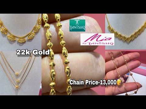 22k Gold Very Very Light Weight Chain Designs/Latest Gold Necklace Designs/Mia by Tanishq/deeya