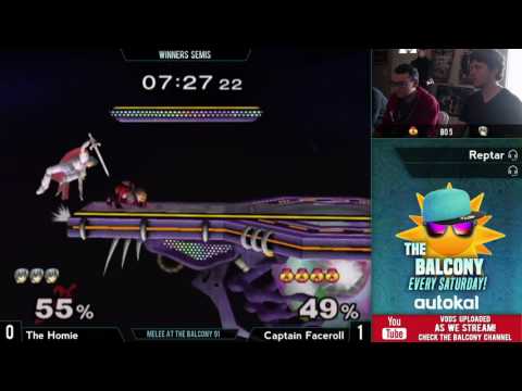 Melee @ the Balcony 91 - Winners Semis ft. Captain Faceroll (Sheik) VS The Homie (Marth)