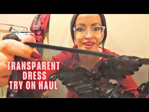 Transparency Dress Try on Haul in a Fitting Room || Trending in USA 2026 || See Through Sheer Fabric