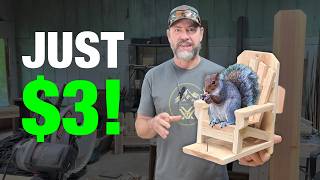 Squirrel Feeder Adirondack Chair Build from 1 Fence Picket!