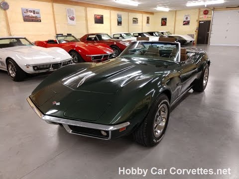 1969 Fathom Green Corvette Stingray Convertible Four Speed Manual For Sale Video