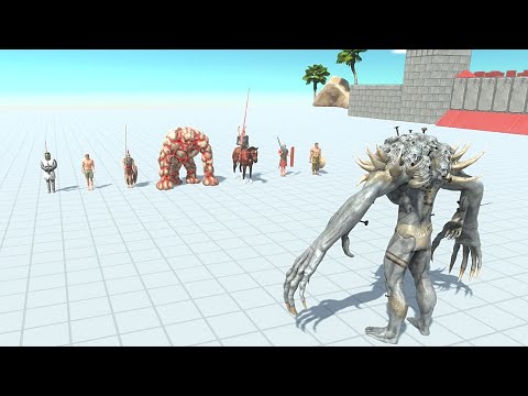 ANCIENT HUMANS WITH LAVA GOLEM (no Achilles) VS BOSS - Animal Revolt Battle Simulator
