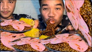 ASMR MUKBANG FIRE Noodles and hotdogs_Eat2Eat(360P)