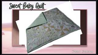 Making Baby Quilt Using Pinwheel Block Design in Sage and Mint Greens