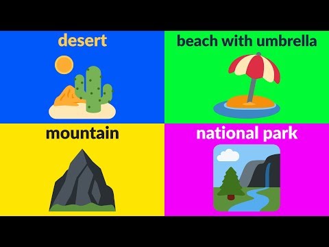 PLACES AND BUILDINGS VOCABULARY for Kids with Emojis - Learn Public Places in English