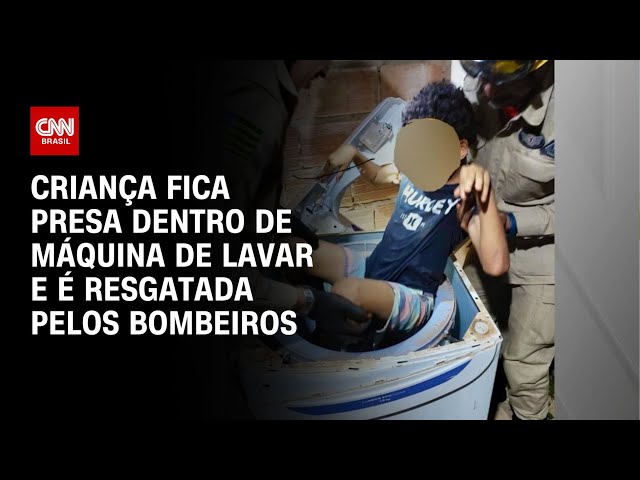 Criança fica presa dentro de máquina de lavar e é resgatada pelos bombeiros | CNN NOVO DIA