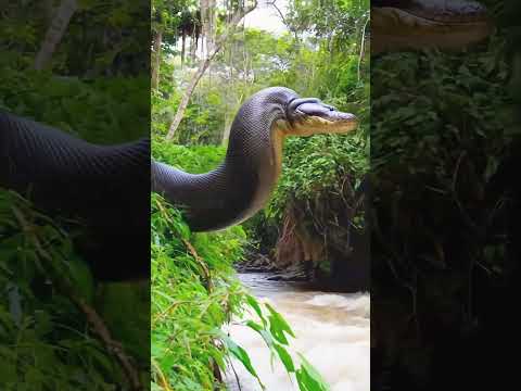 Do not dive into rivers before examining them carefully #snake #anaconda #snakevideo #amazonia