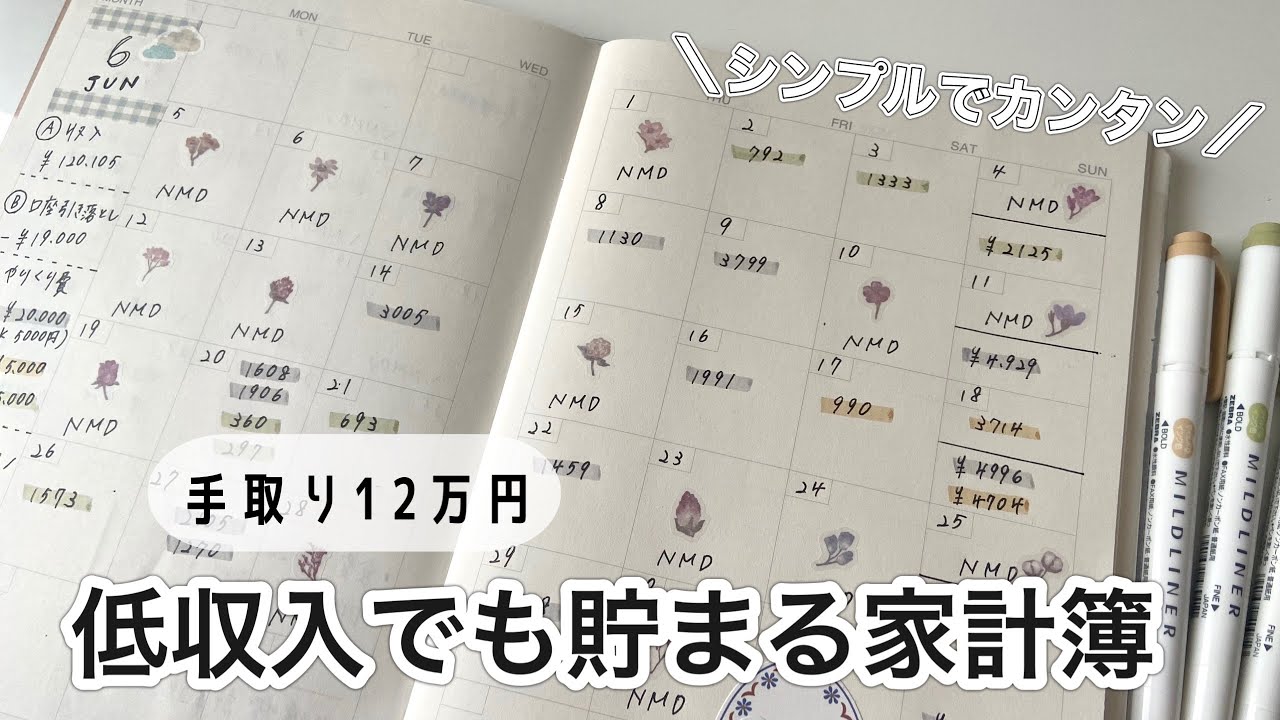 【貯まる家計簿】シンプルな家計簿の書き方