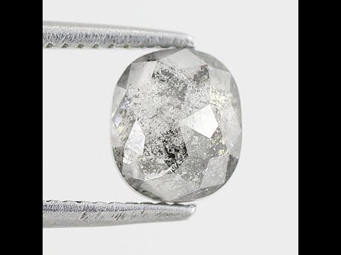 0.95 CT Natural Grey Black Color Diamond 6.3 x 5.4 x 2.9 MM Loose Natural Oval Shape Diamond