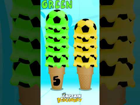 Learn Colors With Yummy Soccer Ice Cream Scoops🍧| #shorts #learncolorsforkids #educationalvideos