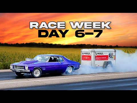1/4 mile Trailer Burnout, close calls, wheelies, and MORE! Race Week Day 6-7