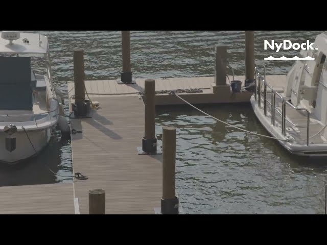  NyDock with Sea Power Marine Products Pile Guides in Action