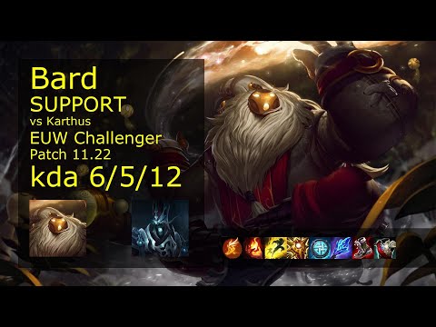 Bard Support & Senna vs Karthus & Miss Fortune - EUW Challenger 6/5/12 Patch 11.22 Gameplay