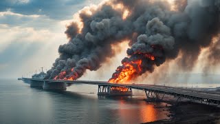 2 Minutes Ago! US F 16 Fighter Jets Destroy Crimean Bridge 200 Russian Combat Vehicles Destroyed