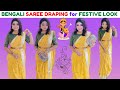 Saraswati Puja Saree Look 2024 Saraswati Puja Saree Draping Bengali Atpoure Yellow Saree Draping