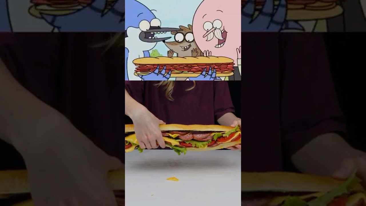 Hoagie Sandwich From Regular Show🥖🍖🥬 #hoagie #regularshow #food #sandwich #cooking #mordecai #rigby