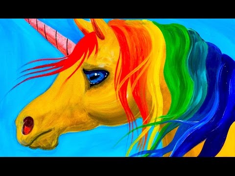 Easy Learn To Paint Rainbow Unicorn Acrylic Tutorial Beginners And Kids -  The Art Sherpa Community | The Art Sherpa
