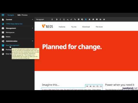 TYPO3 Neos Anleitung, Teil 1: Das Backend - Erste Schritte mit TYPO3 Neos